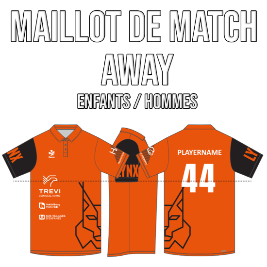Image de MAILLOT DE MATCH AWAY - ENFANTS/ HOMMES